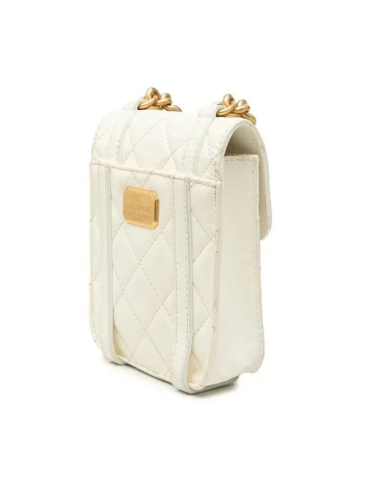 Chanel CC Logo Quilted Chain Shoulder Bag 2-Way White - Picture 2 of 7